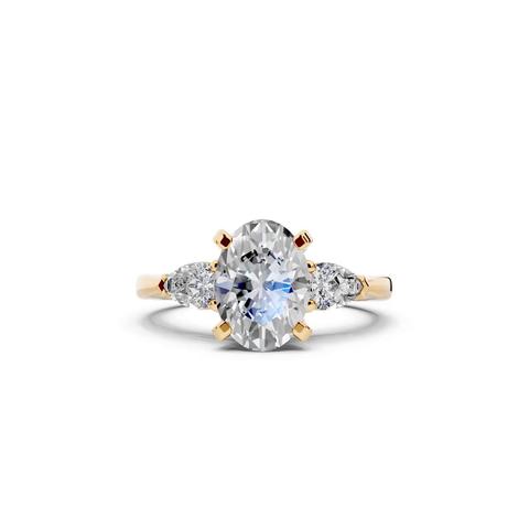 360 degree view of Madison Three-Stone Lab Pear Engagement Ring