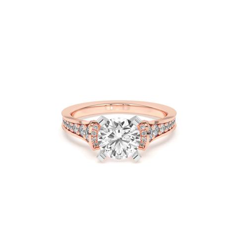 360 degree view of Bria Graduated Wide Cathedral Two-Tone Engagement Ring