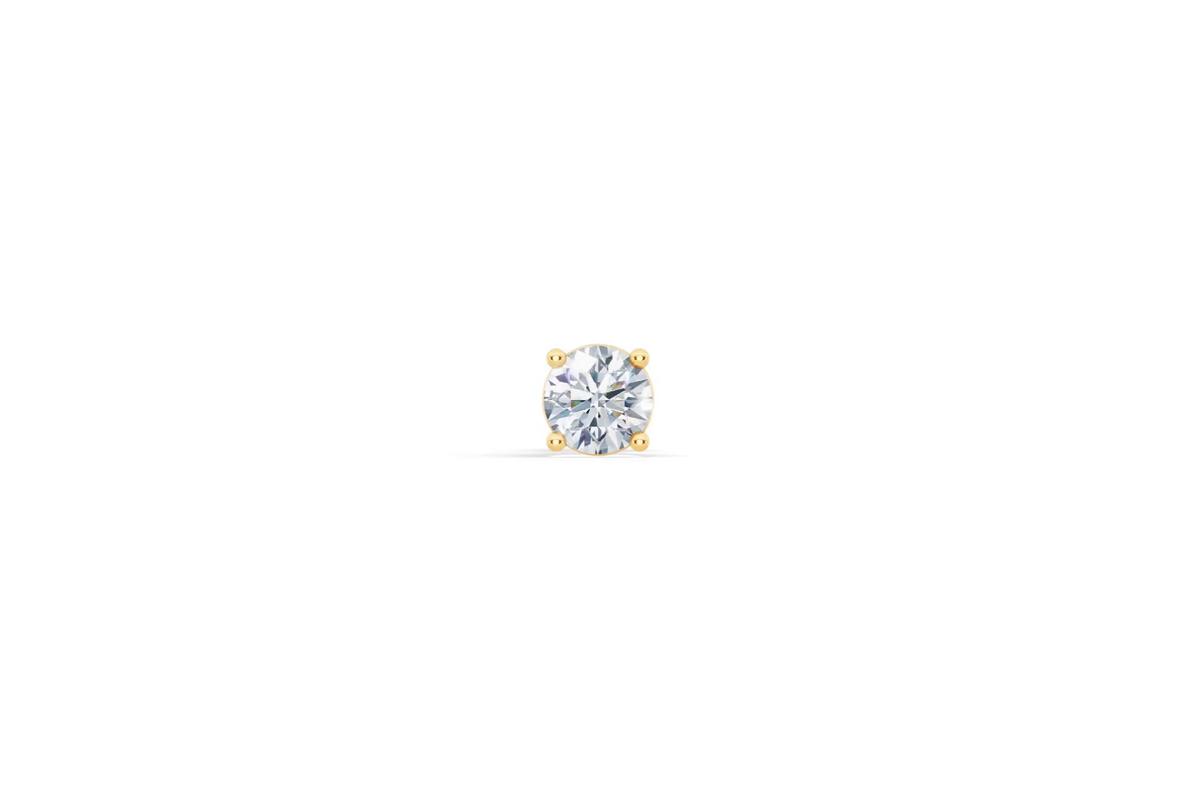 360 degree view of Single Lab Diamond Screw Back Stud Earring (3/8ct)