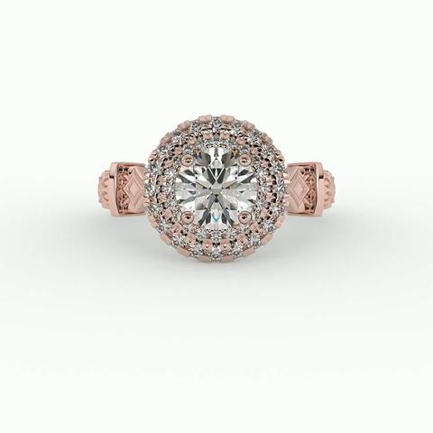 360 degree view of Evelynn Halo Engagement Ring