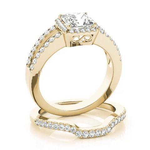 360 degree view of Elliana Halo Engagement Ring