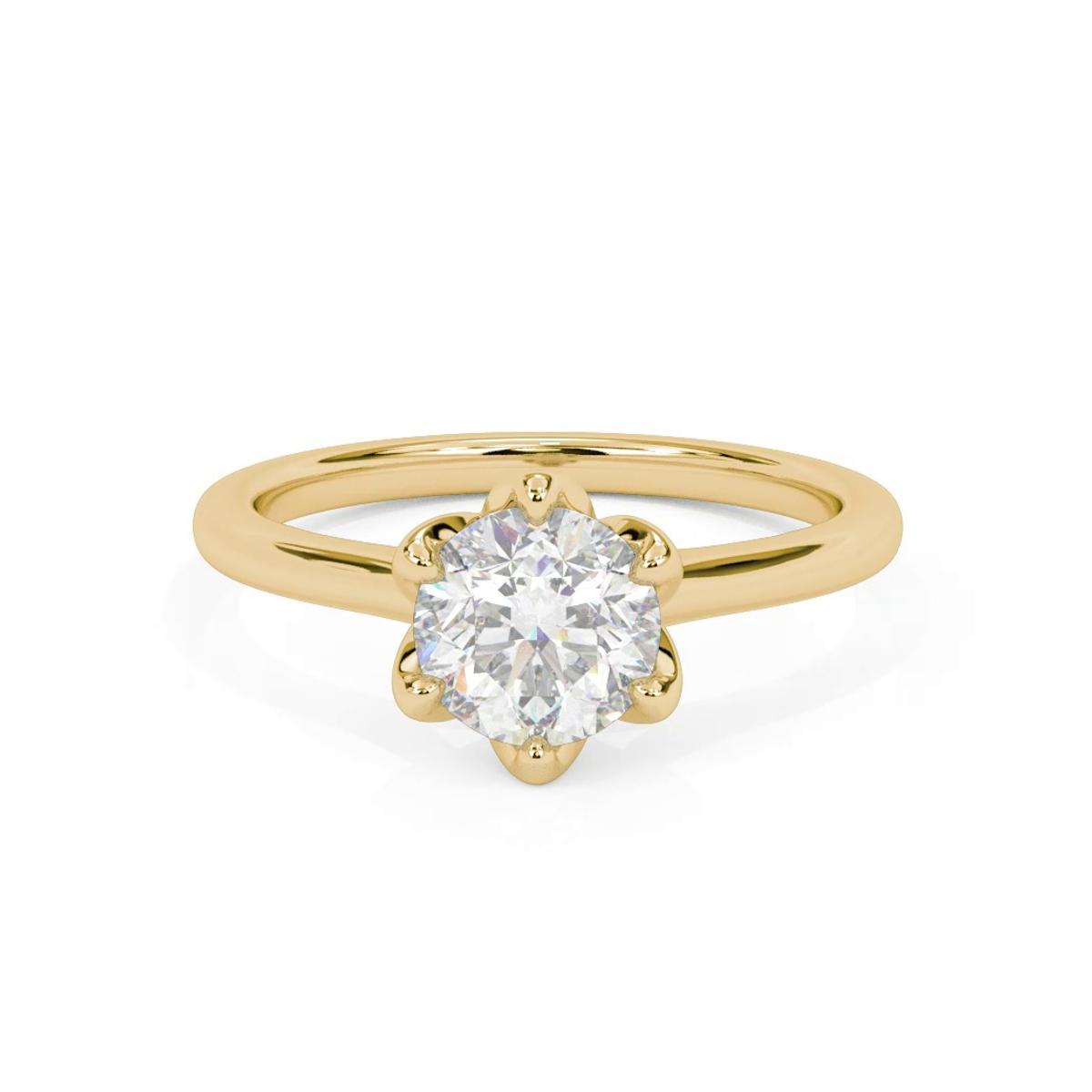 360 degree view of Cherry Petal Cathedral Solitaire Engagement Ring