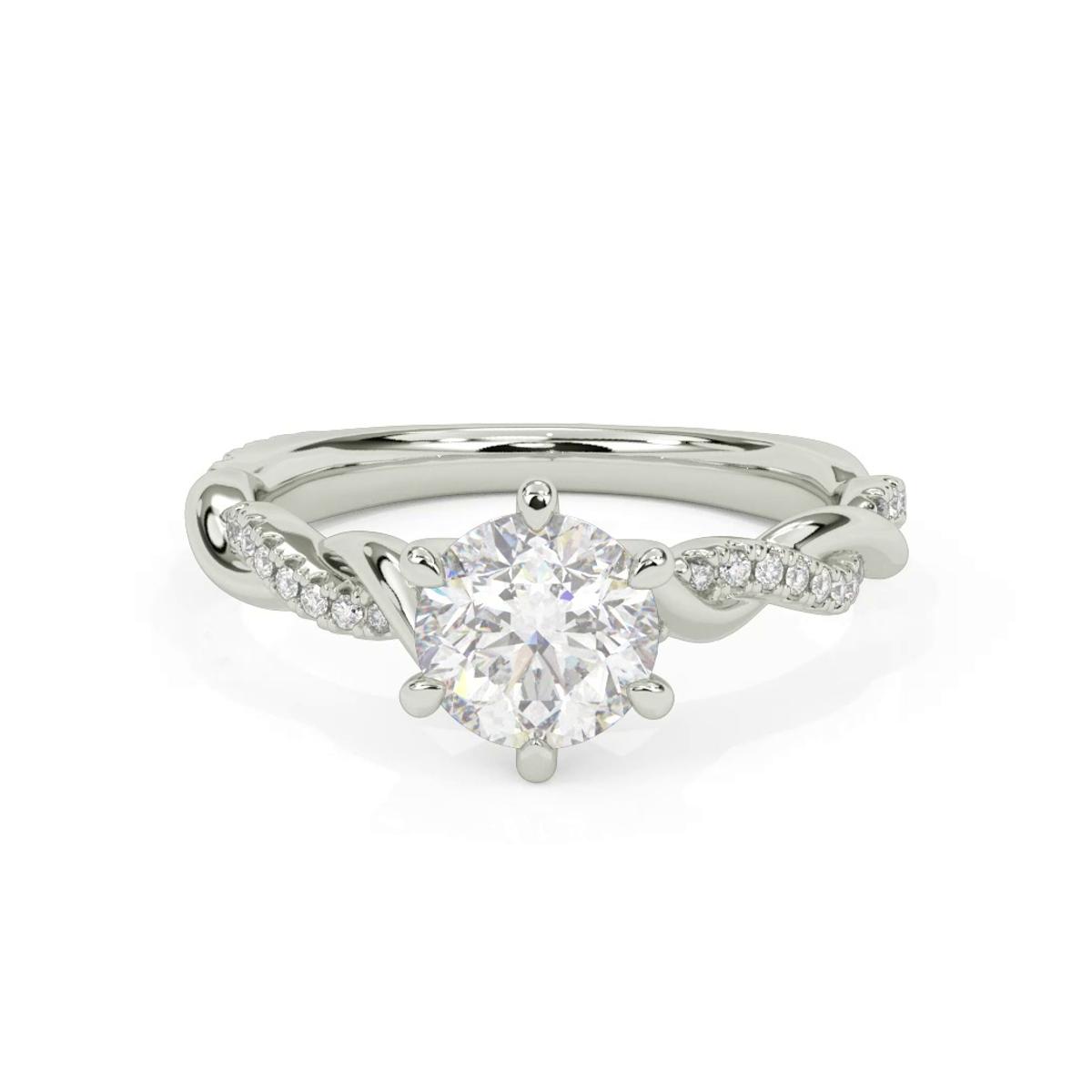Darcy Diamond Twist Engagement Ring - Platinum