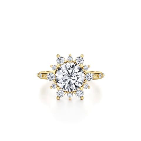 360 degree view of Solara Sunburst Lab Diamond Engagement Ring