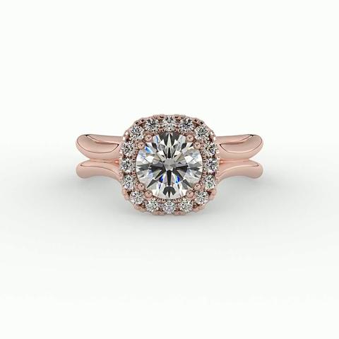 360 degree view of Alayah Halo Engagement Ring